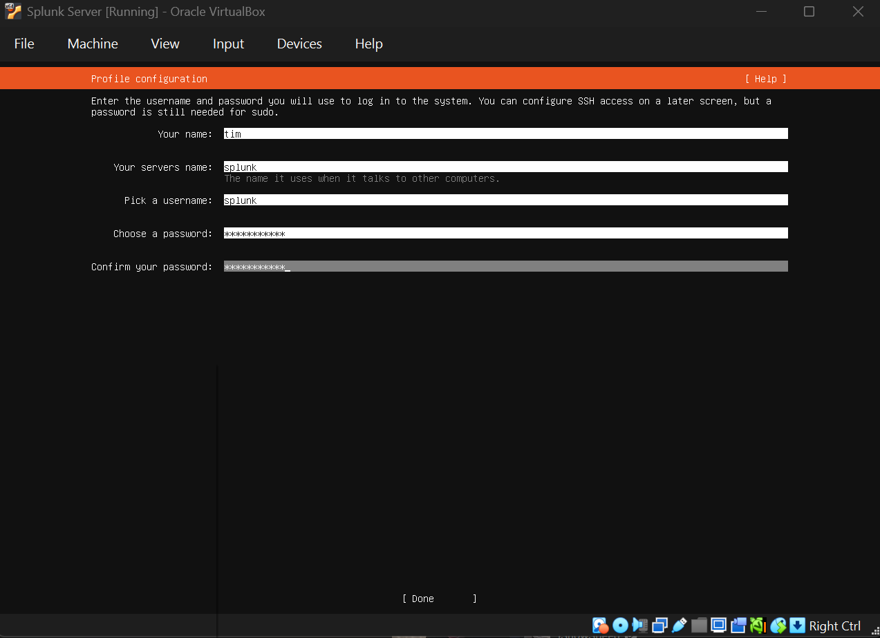 Creating Splunk Server