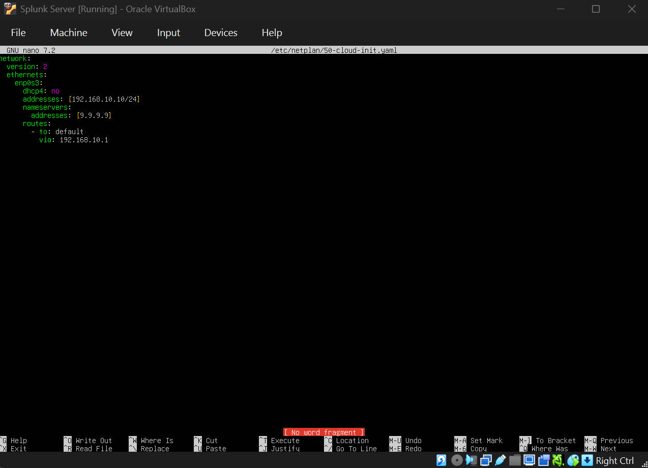 Splunk Netplan Configuration