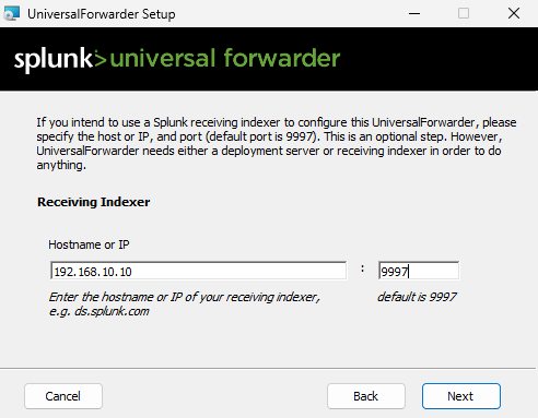 Splunk Universal Forwarder Setup