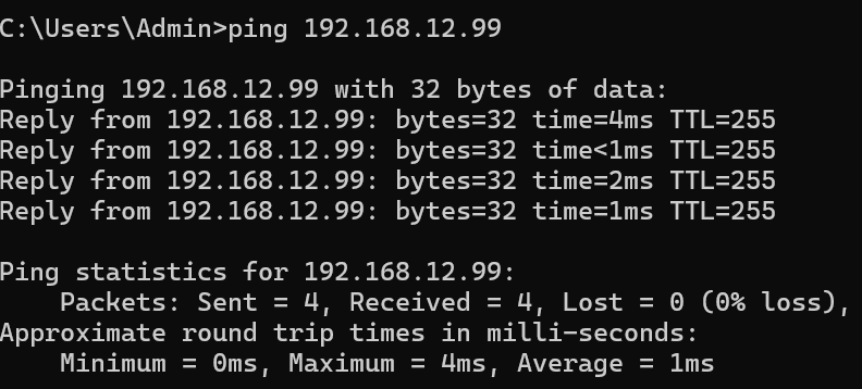 Pinging the SVI management IP